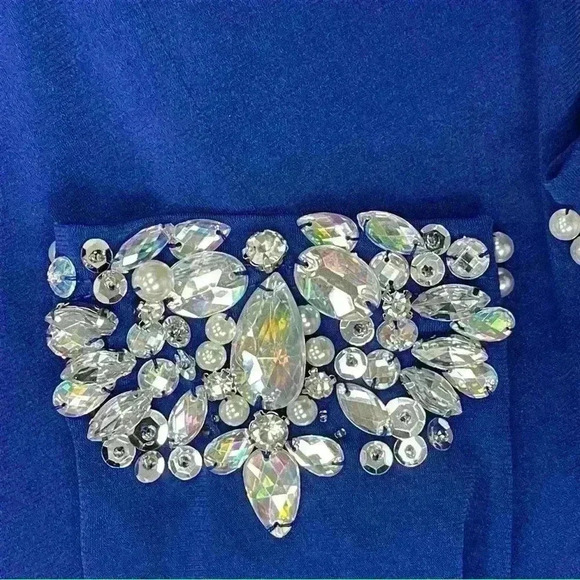 City Triangles Cocktail Dress For Women Royal Blue Sz M Long Sleeve - Picture 9 of 10